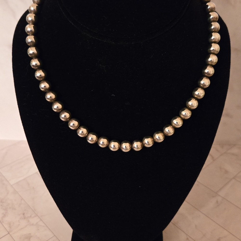 STERLING SILVER BEAD NECKLACE